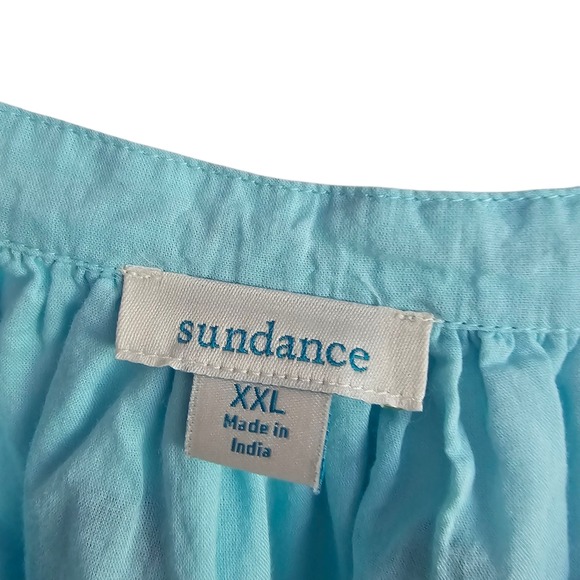 Sundance Blue Embroidered Boho Maxi Dress Sleeveless Summer Casual Plus XXL - Picture 6 of 14